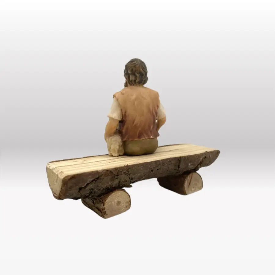 Hirte sitzend mit Lamm (ohne Bank) von Heimatkrippe-2