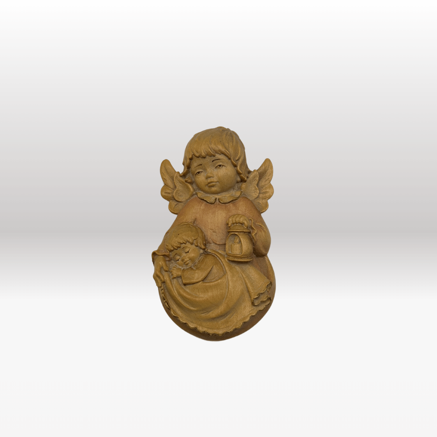 Schutzengel Junge 3-fach gebeizt