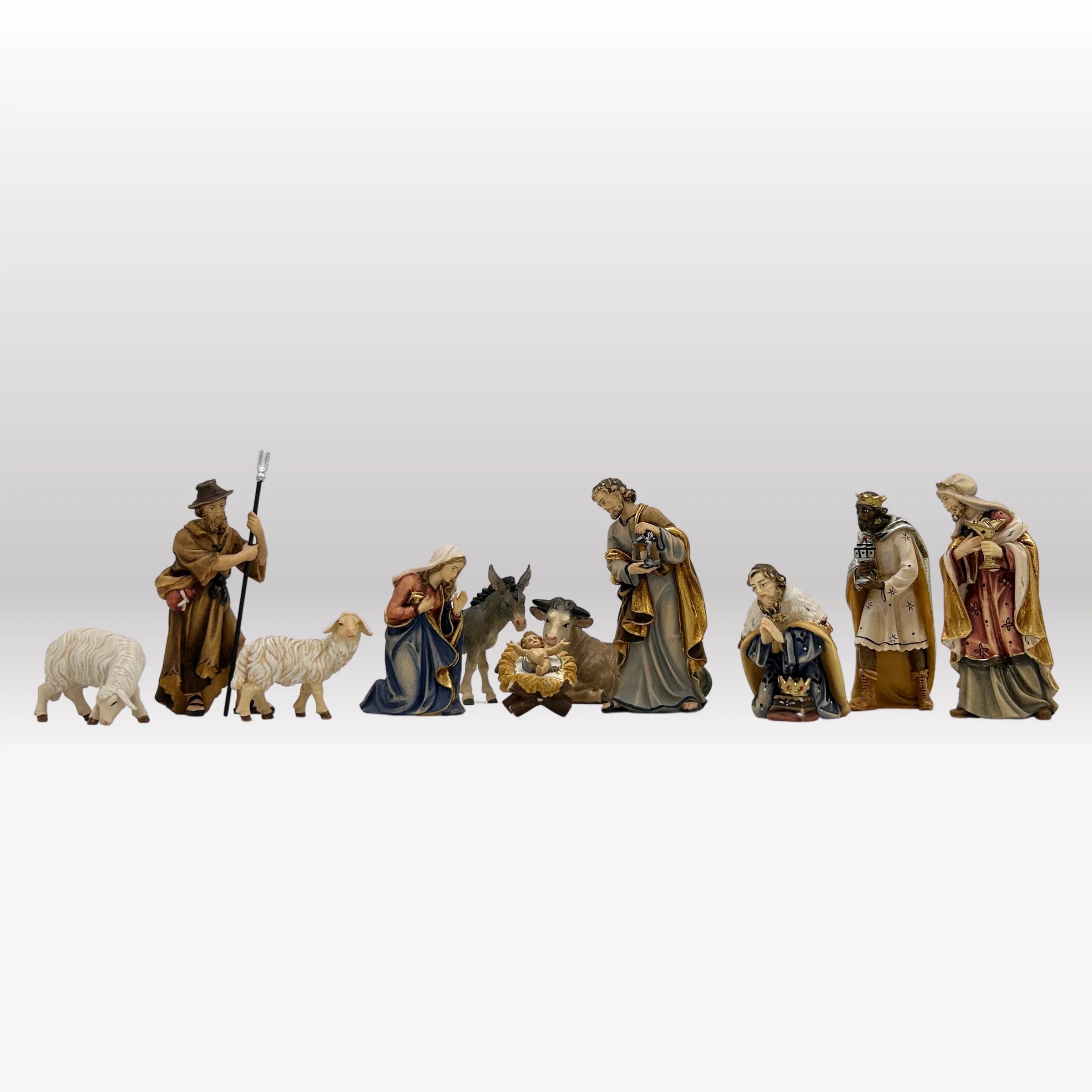 Krippenfiguren Set mit Stall "Akantus Design" natur 11 Figuren von Kostner