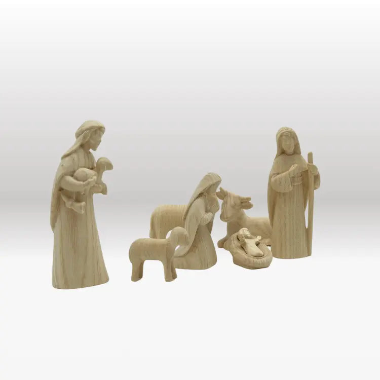 Krippenfiguren Set (7 Figuren) von Akantus natur