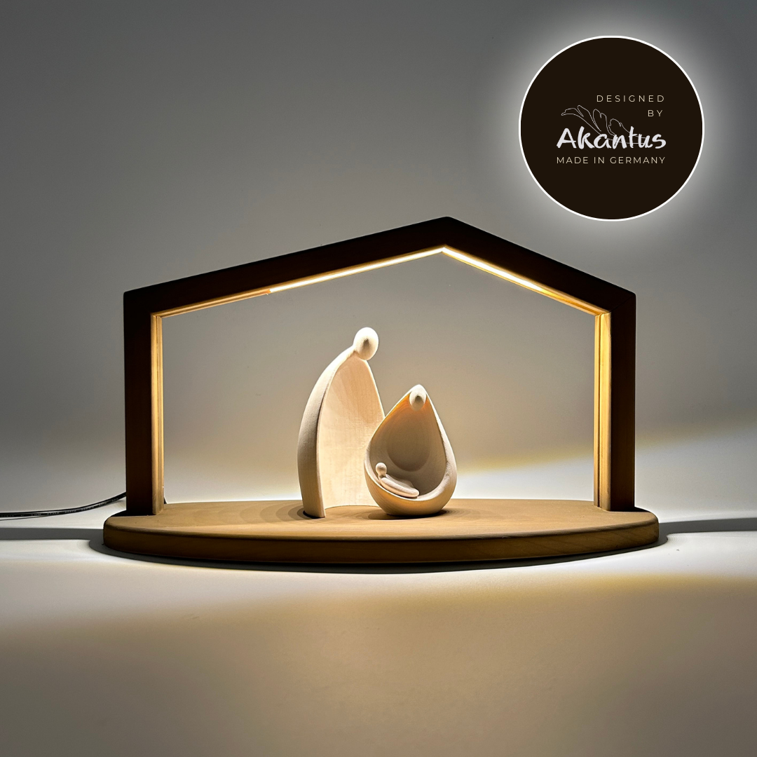 Heilige Familie Ambiente Design mit Stall "Akantus Design" brown