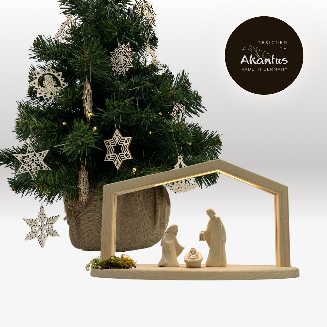 Adventskalender Nr. 3: Leonardo natur mit Stall "Akantus Design" natur