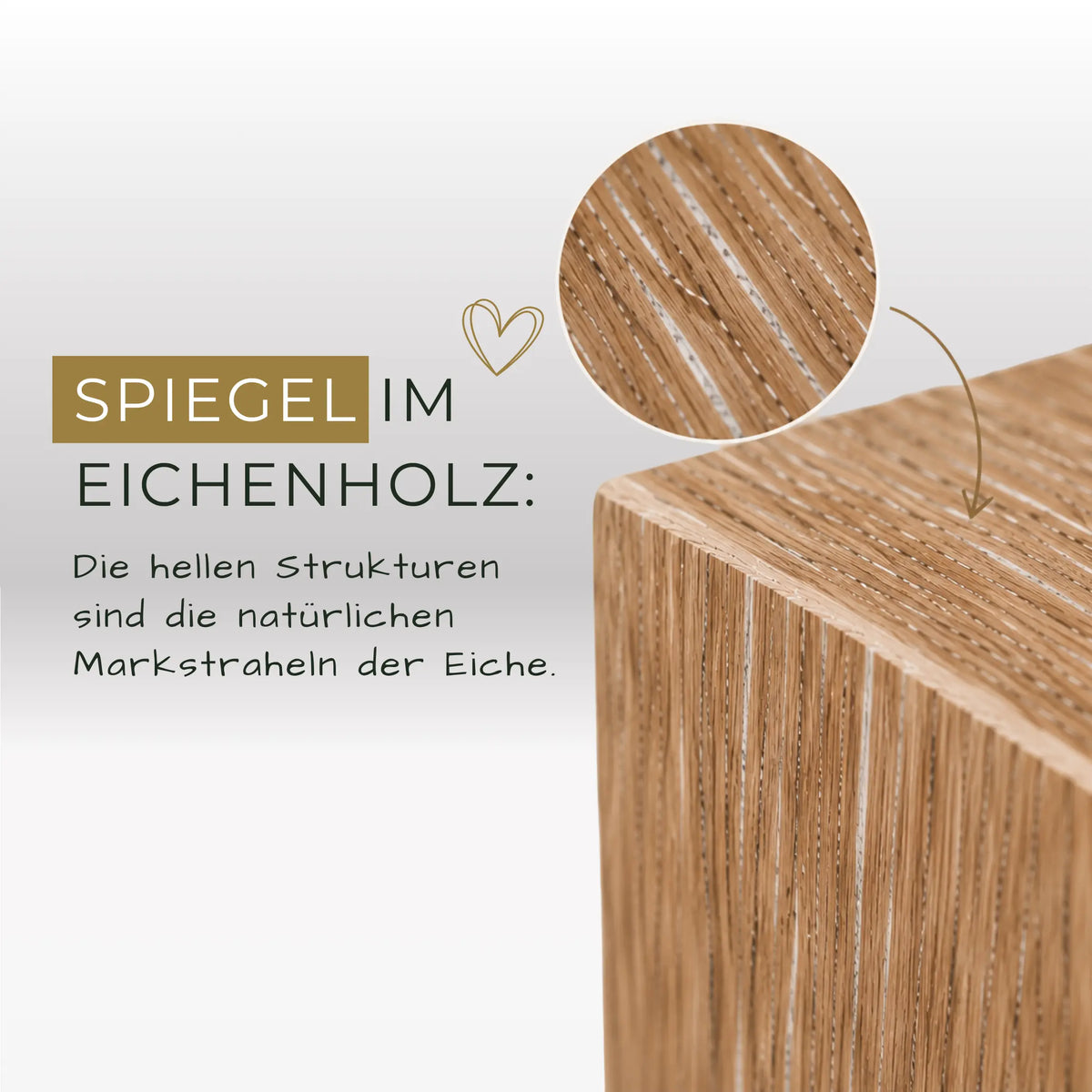 Spiegel inm Eichenholz